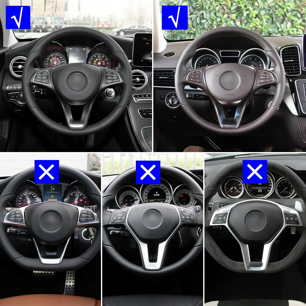 메르세데스 벤츠 A B C CLA CLS W176 W246 W205 W117 W218 W213 자동차 핸들 커버 트림 C300 C63 CLS550 C180 C200 C260 B200