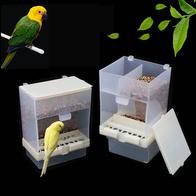 Durable Plastic Food Dispenser - Anti-Scatter Seed Catcher No-Mess Bird Feeder for Parrots 〔YY33〕