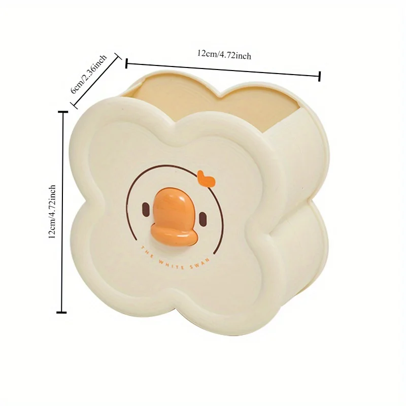 Makeup Brush Holder Cartoon Duck-Shaped Lipstick Eyebrow Pencil Holder Desktop Cosmetic Storage Box Plastic Make Up Organizer 6