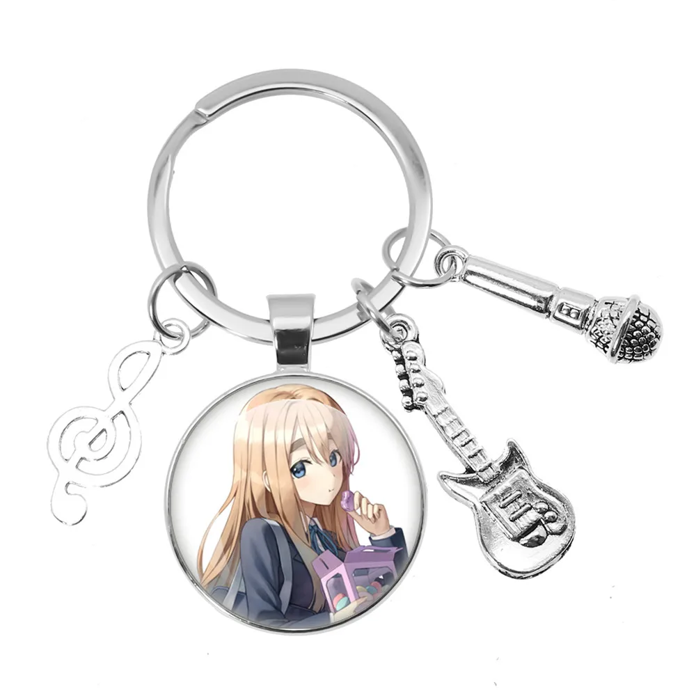 Anime K-ON! Portachiavi Hirasawa Yui Mio Tainaka Ritsu KotobukiTsumugi Nakano Azusa Cartoon Portachiavi Accessori musicali Gioielli Regalo - immagine 2
