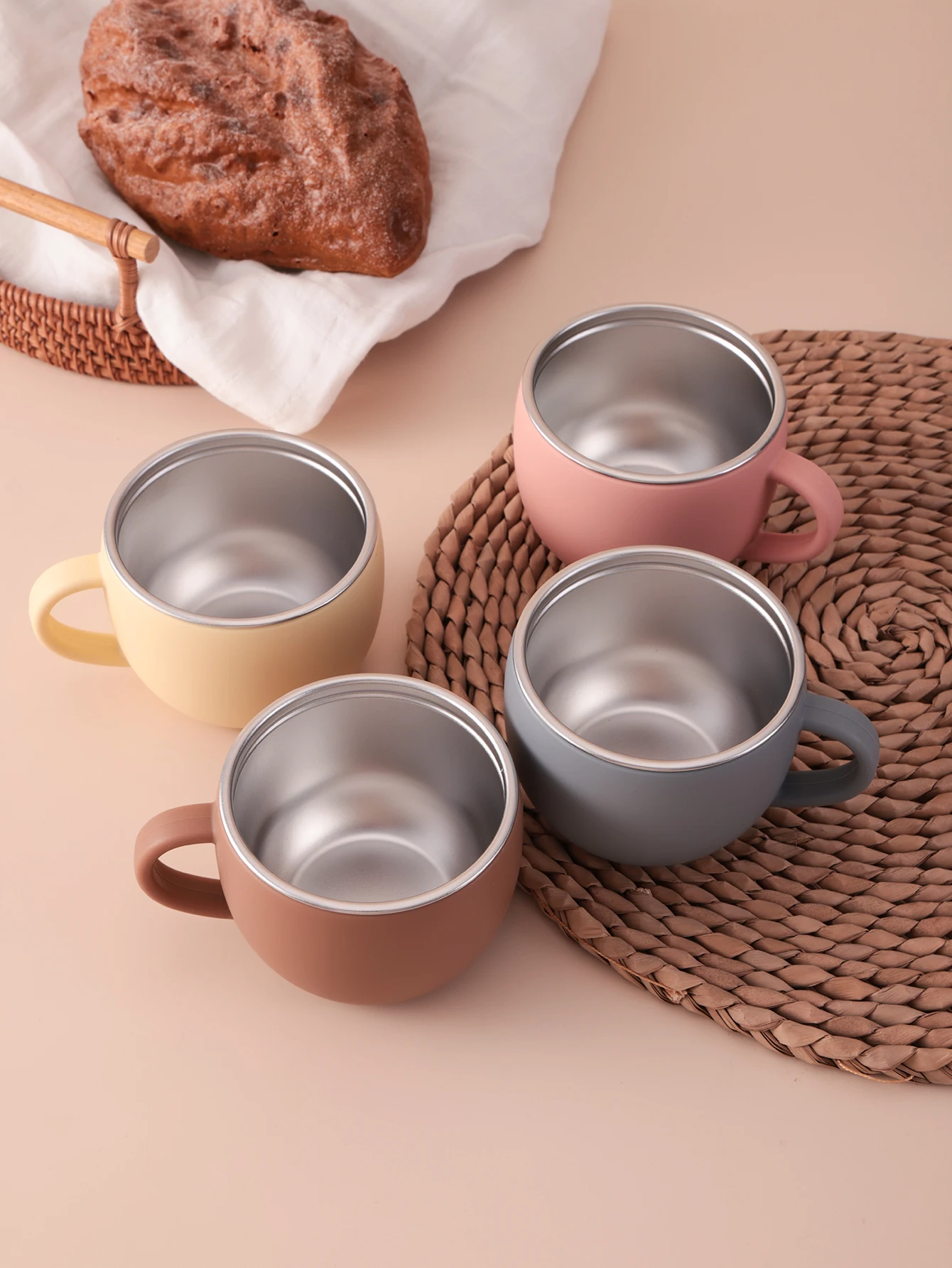 1PCS 스테인리스 스틸 컵 용 BPA 프리 탈착식 실리콘 스파우트 싱글 핸들 학습용 컵 안전한 어린이 물병