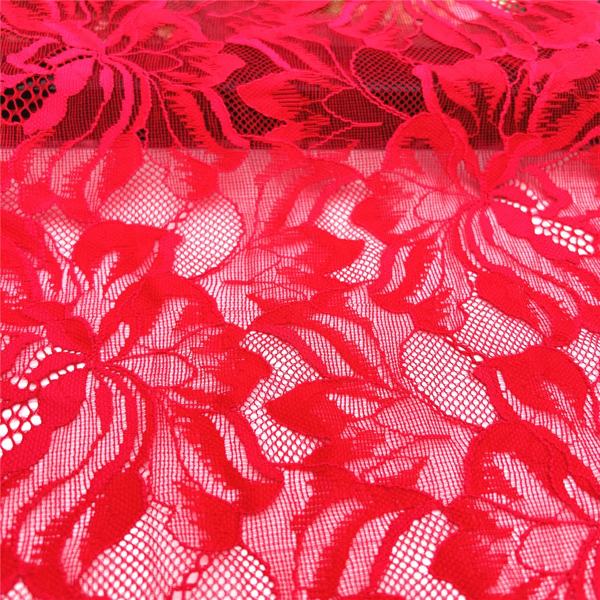 3y/lot Width 23cm Red Elastic Stretch Lace Trim 4