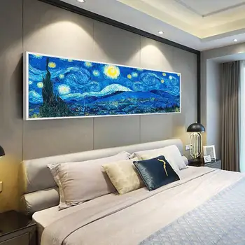 Peinture diamant thème ciel étoilé de Van Gogh, bricolage 5D, dôme rond complet, décoration, peinture 1