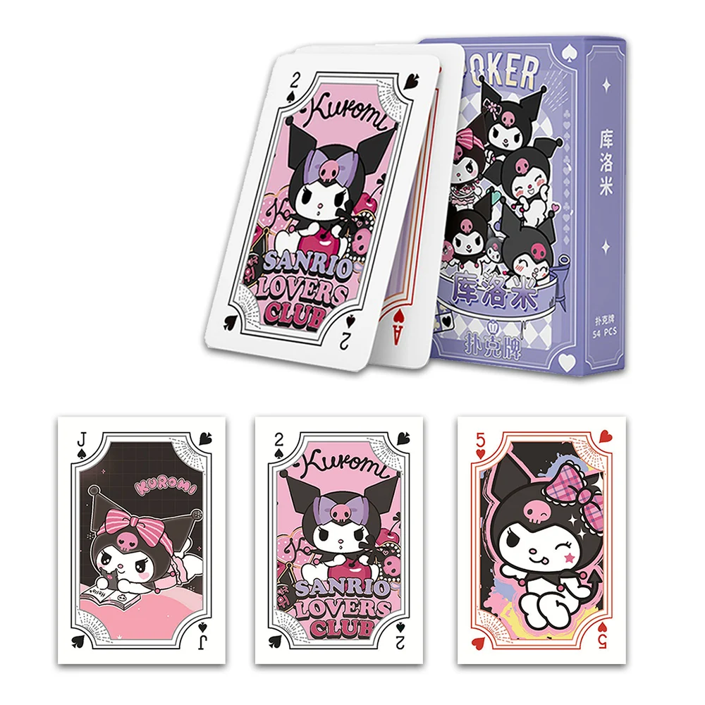 Sanrio Kuromi Playing Card Cute Cartoon Anime Cartoon Kawaii Print Playing Card Entertainment Card Toys for Boys and girls Gifts 3