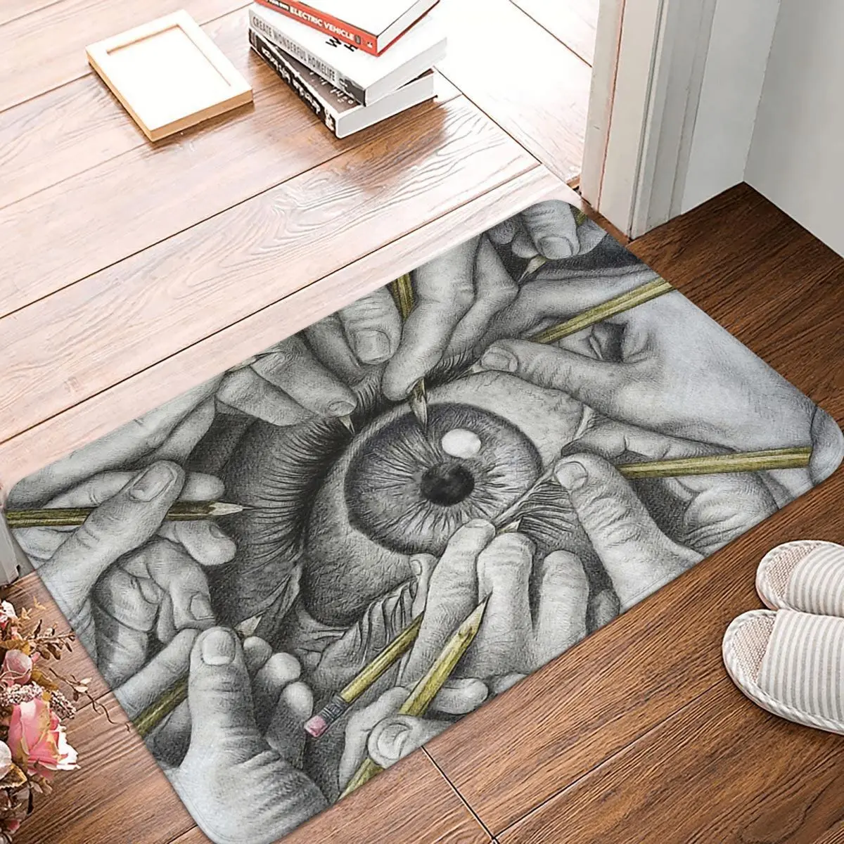 

Art Abstract Painting Non-slip Doormat Drawn To See Living Room Bedroom Mat Prayer Carpet Indoor Pattern Decor