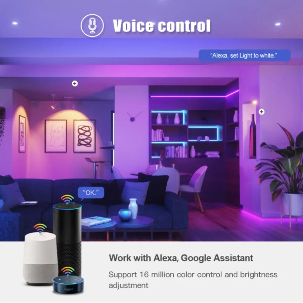 

Voice Control 9w Intelligent Led Lamp Rgbcw E27 With Alexa Siri Home Night Lamp Smart Light Bulb Wifi Dimmable