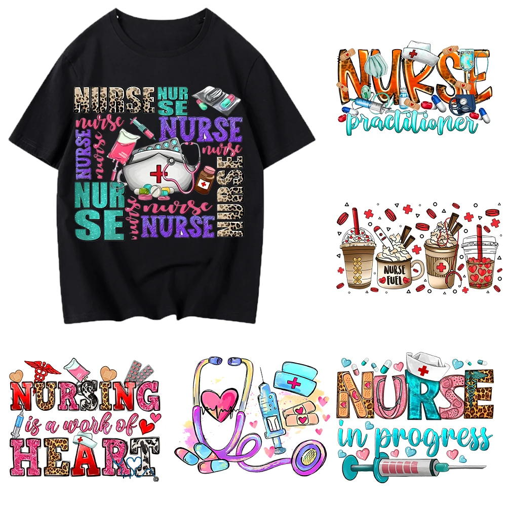 Heat Transfer Stickers Iron On Clothes 10cm/15cm DTF Pinted Vinyl Thermal Appliques Washable T-Shirt Decal craft vinyl sticker