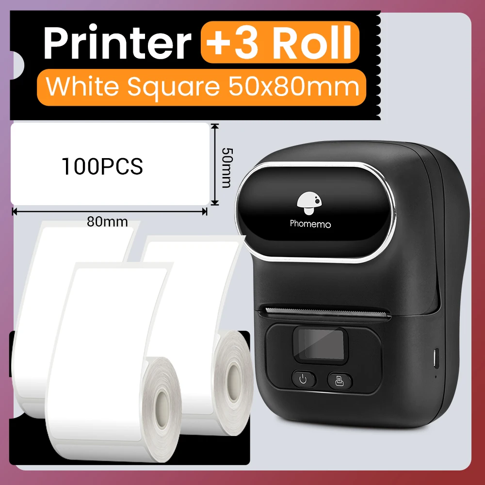 best instant printer for iphone Phomemo M110 Address Label Maker for Mailing Portable Label Sticker Barcode Printer for Clothing Self-adhesive Label Printer phone mini printer Printers