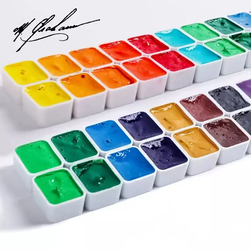 M.Graham watercolor paint sample 2ml Handmade MG half pan Professional water color paint pigment For painting Art supplies