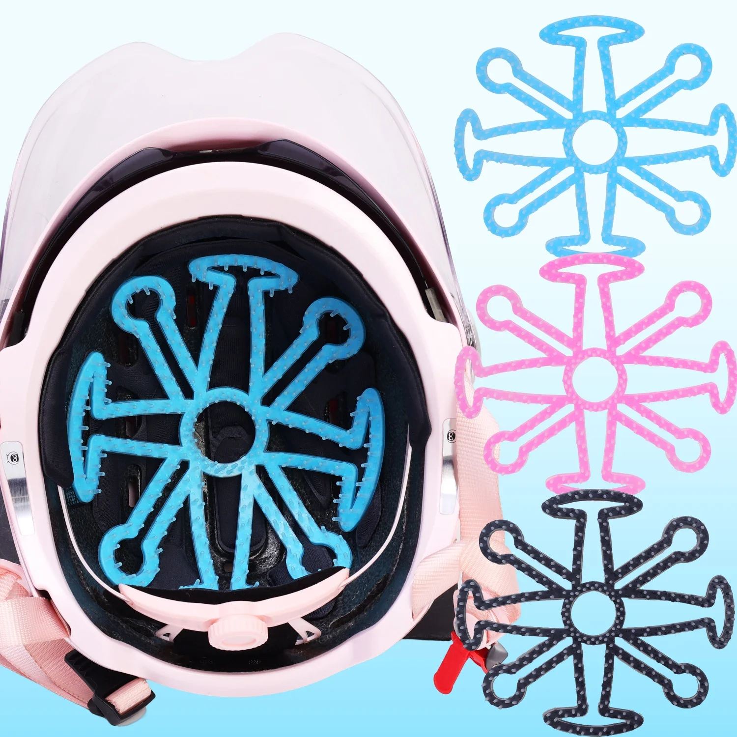 Helmet Lining Silicone Pad Flexible Anti-deformation Hair Fluffy Breathable Non-slip Helmet Liner Motorcycle Accessories