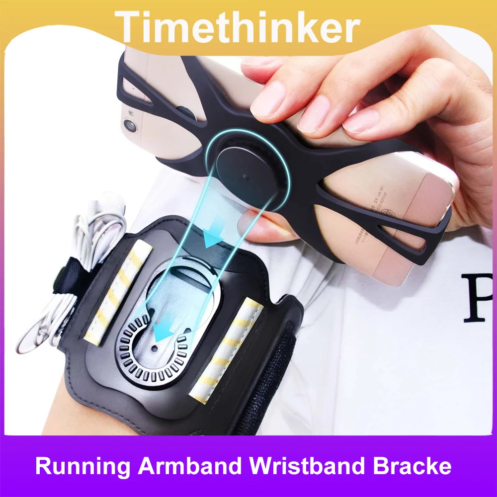 Phone Armband Mobile Phone Armband Phone Arm Band Sports Arm Bag Fitness Arm Bag Running Armband Wristband Bracke 360 &deg; Rotatable Phone Holder Suitable For 4-7-inch Smartphones Card Pocket For Running Bicycles