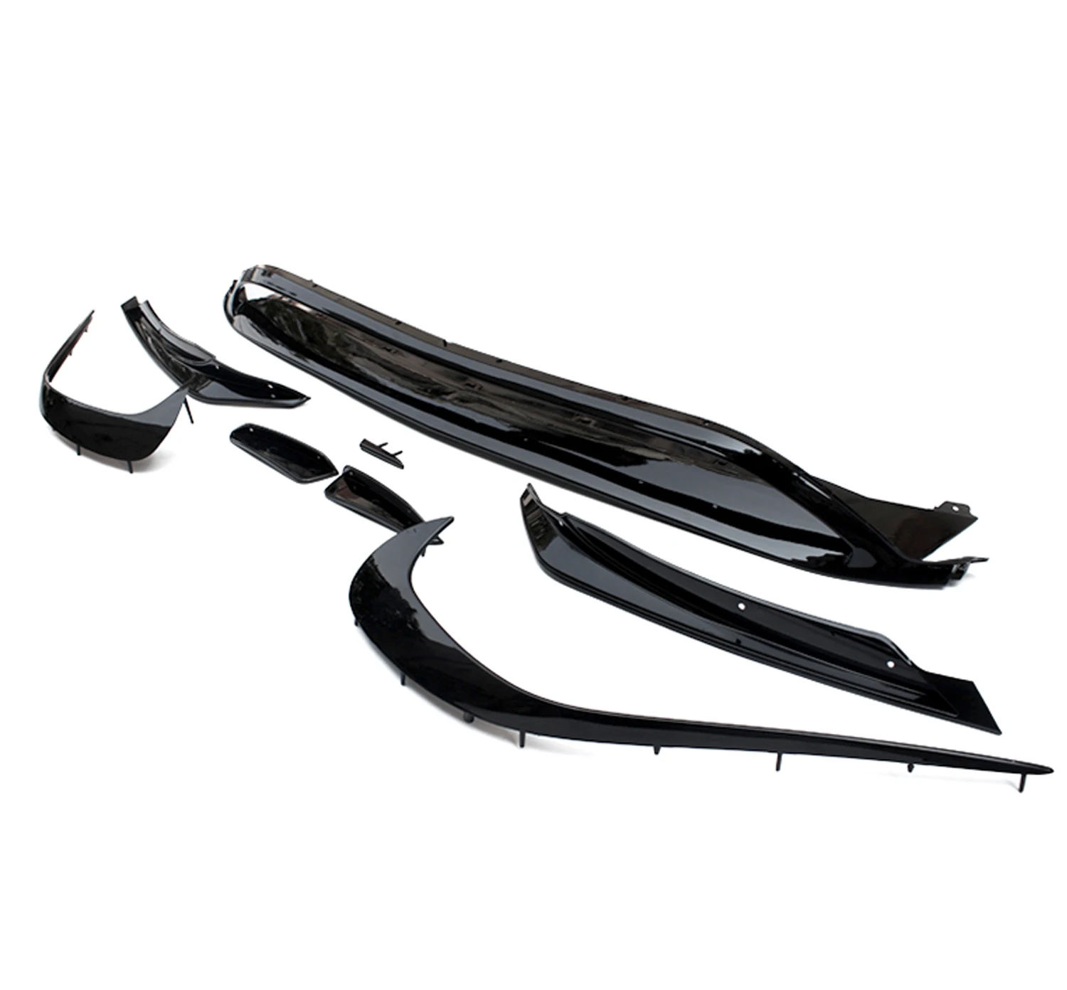 W176 ABS Front Lip Spoiler Splitters Canards Car Styling Bumper Trims Decoration For Benz A Class A200 A250 A45 AMG