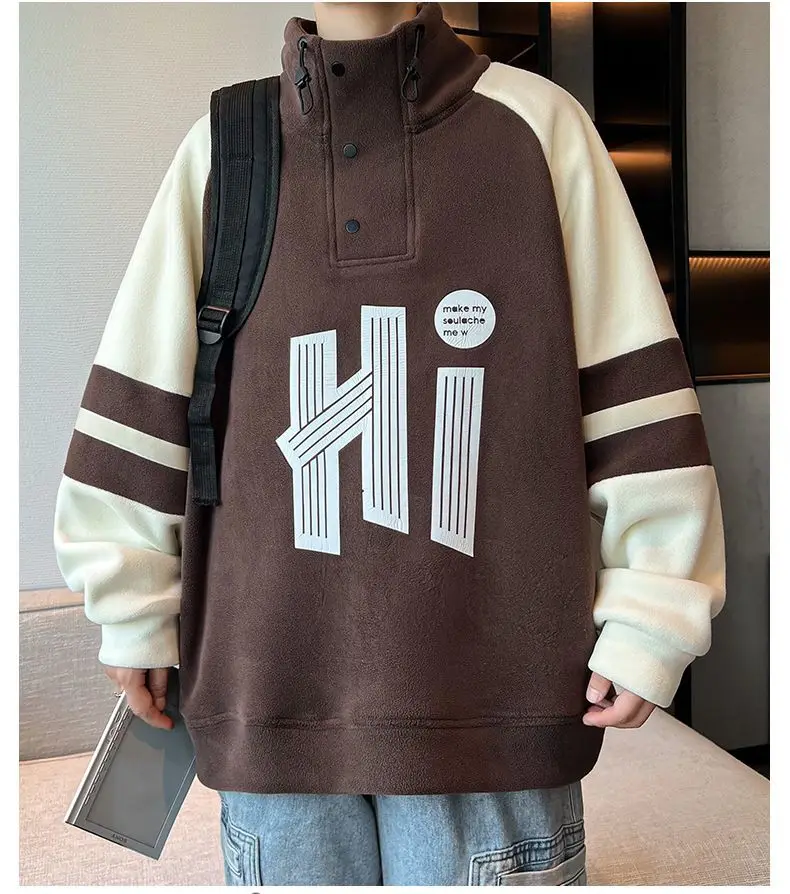 Turtleneck Pullover Hoodie Thicken Fashion Autumn Winter Women Men Sweatshirts Hi Printed Casual Pullover Streetwear Clothing