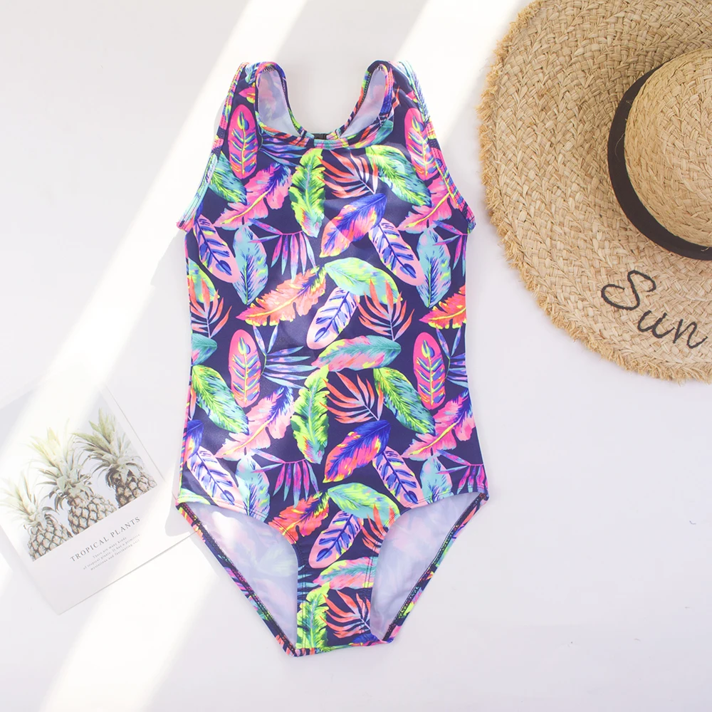 One Piece Swimsuit Children Swimsuit Children Swimsuits Leopard Print Outdoor Surf Cute Teen Girls One Piece Swimsuit 8-12Years Holiday Vacation Kids Girls Swimwear Clothes Beachwear