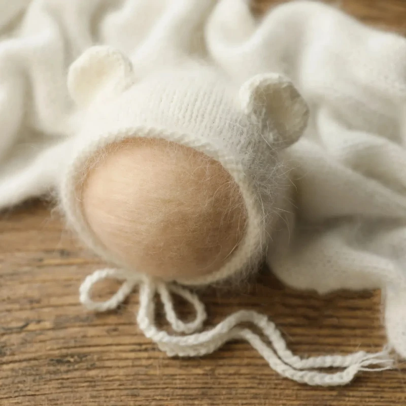 Newborn Cute Little Bear Hat Newborn Photography Props Knit Baby Girl Boy Bear Hat Baby Photography Props Aceessries