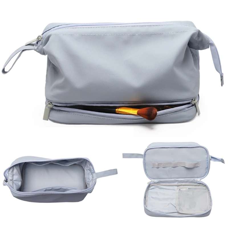 Double Layer Toiletry Storage Waterproof Toiletries Bag Portable Handle Waterproof Cosmetic for Women Men