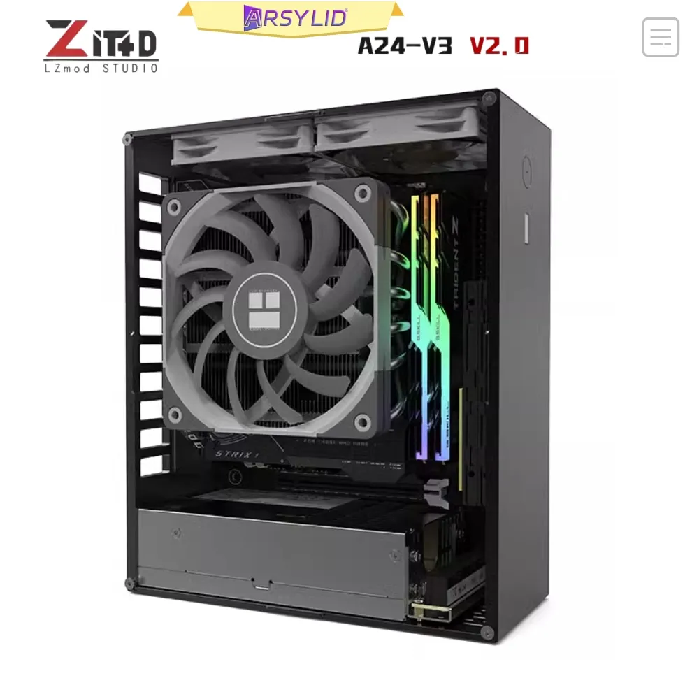 LZmod 4L mini A24-V3 2.0 Core Display 1U Power Supply ITX Chassis All Aluminum Alloy A4 Computer Case