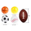 Mini Soft Football Basketball Baseball Tennis Rugby Toys Foam Rubber Squeeze Balls Anti Stress Toy Balls Soccer Hand Exercise 6