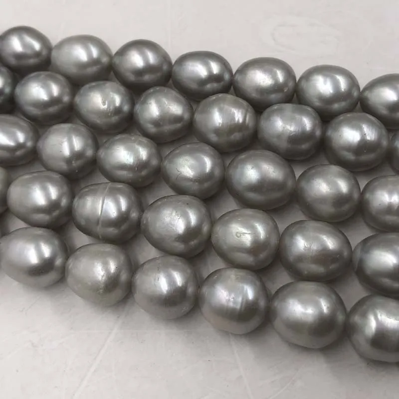 ELEISPL Wholesale 5 Strands Gray Freshwater Cultured Pearls 8-9mm Loose Rice Shape Beads Full Hole  #22000458