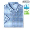Men's short sleeve shirt Summer 100% cotton Oxford textile Business casual high quality breathable wear free fashion plaid 4