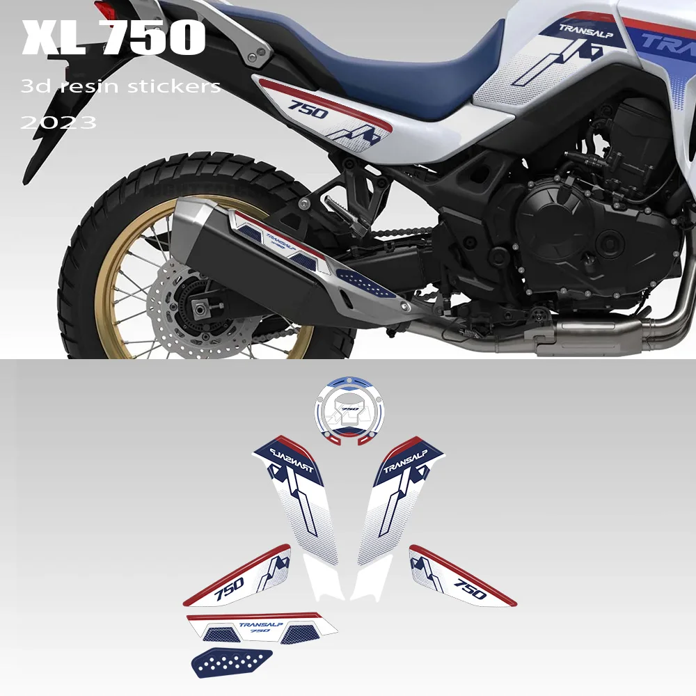 Motorcycle Parts 3D Epoxy Resin Stickers Kit Full Set of 3D Resin Stickers For HONDA Transalp XL 750 2023 XL750 Transalp