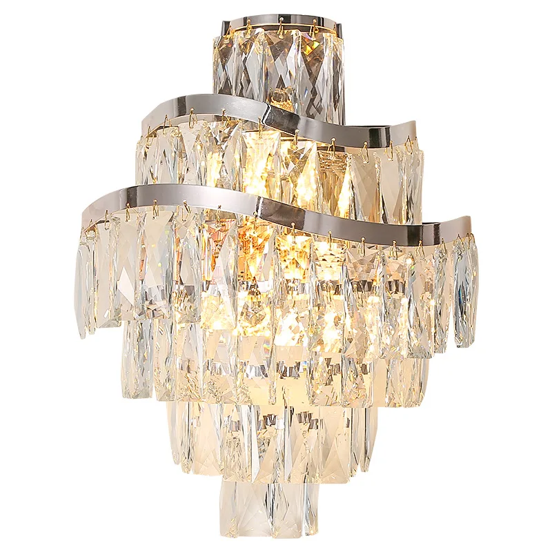 Modern Minimalist Luxury Crystal Wall Lamp Living Room Sofa TV Background Wall Bedroom Bedhead Corridor Restaurant Crystal Lamp