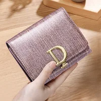 Bright Fashion Women's Cowhide Leather Wallet Anti-Rfid Card Holder Short Purse for Girls