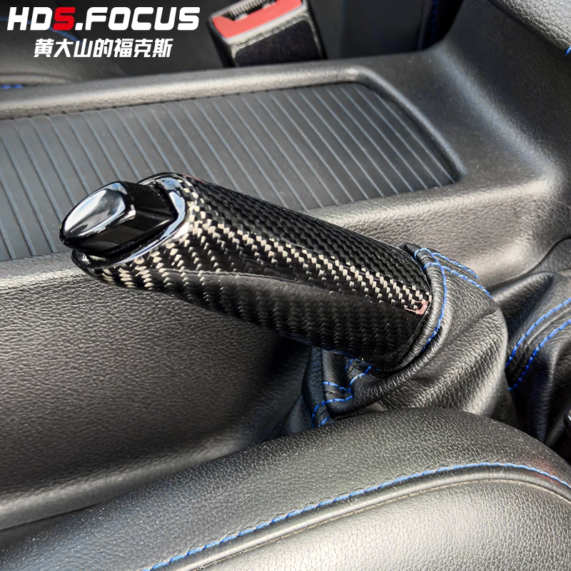 For Ford Focus MK3 Handbrake Grips Genuine Carbon Fiber Car Hand Brake Protection Decoration Cover Accessories hand brake cover,car interior accessories