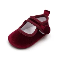 Citgeett Summer Infant Baby Girls Shoes Solid Color Velvet Princess Flats Casual Walking Shoes for Newborn Infant Toddler 3