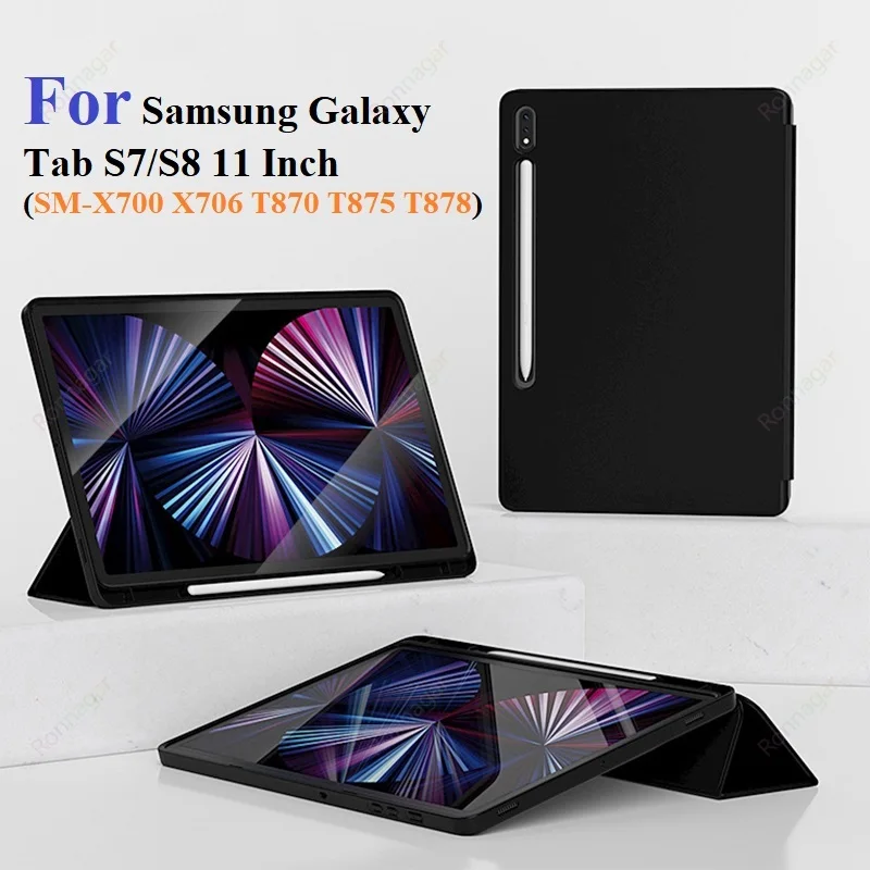 

Case for Samsung Galaxy Tab S8 2022/S7 2020 11inch with S Pen Holder Slim Folio Stand Protective Tablet Case Multi-Angle Viewing