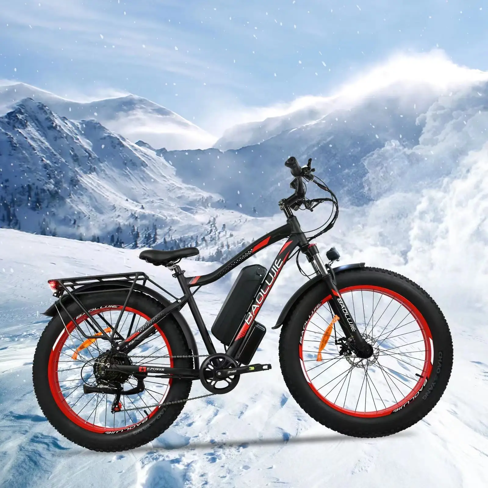 

EU Stock Ebike 26*4.0 Inch Fat Tire Electric Bicycle 750W Waterproof Motor 48V13AH Lithium Battery Ebike Mountain Electric Bike
