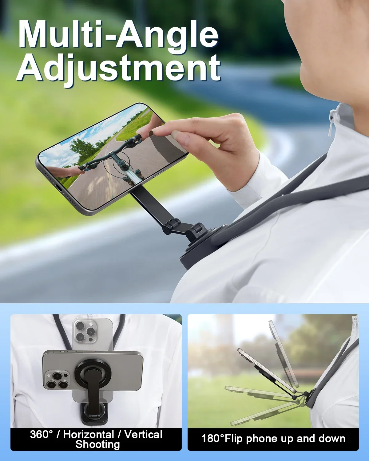 Eary Magnetic Phone Neck Holder For IPhone 16 15 14 Series Cellphone Holder Hands Free Chest For Selfie Pov Vlog Video Recording