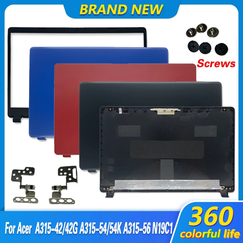 Новая задняя крышка для ноутбука/передняя рамка/петли для Acer Aspire 3 A315-42 A315-42G A315-54 N19C1 15,6 дюйма, верхняя черная крышка