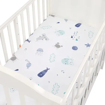 Lenzuola con angoli per culla 160*80cm coprimaterasso morbido per lettino stampa Set biancheria da letto per neonato lenzuola per lettino per bambini in cotone