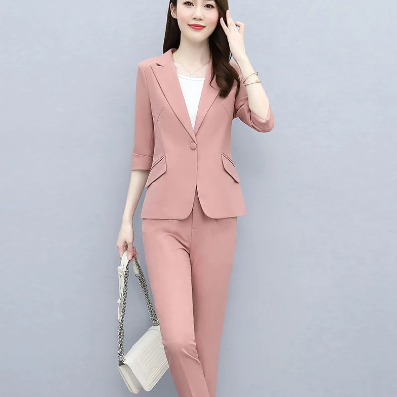 Leisure Spring Summer Women's Suit 2022 New Korean Fashion Temperament Age Reducing Elegant Women's Two Suits