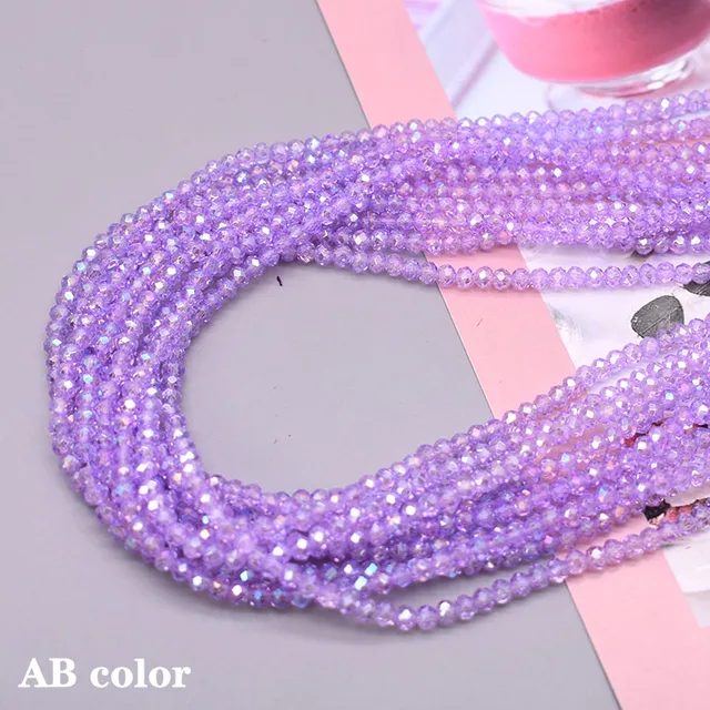 1 2 3 4mm Rose Red Dyeing Rondelle Crystal Glass Beads Flat Faceted Loose Spacer Glass Beads for Jewelry Making Jewelry DIY 15