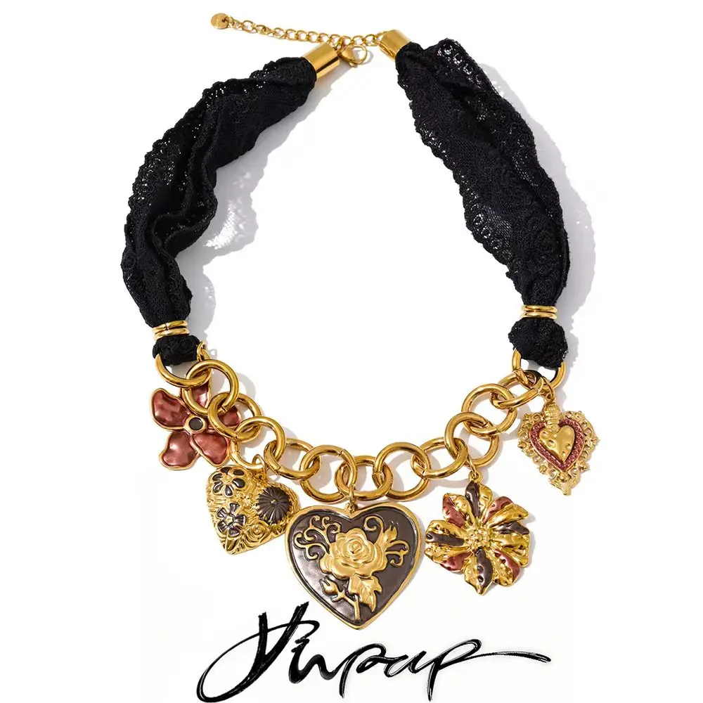 Yhpup Statement Necklace Stainless Steel
