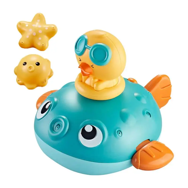 

Baby Bath Toys Automatic Spray Water Toys Light Up Bath Toys Shower Bathtub Toy For Toddlers Over 3 Years Old Cute Fish Shape Pu
