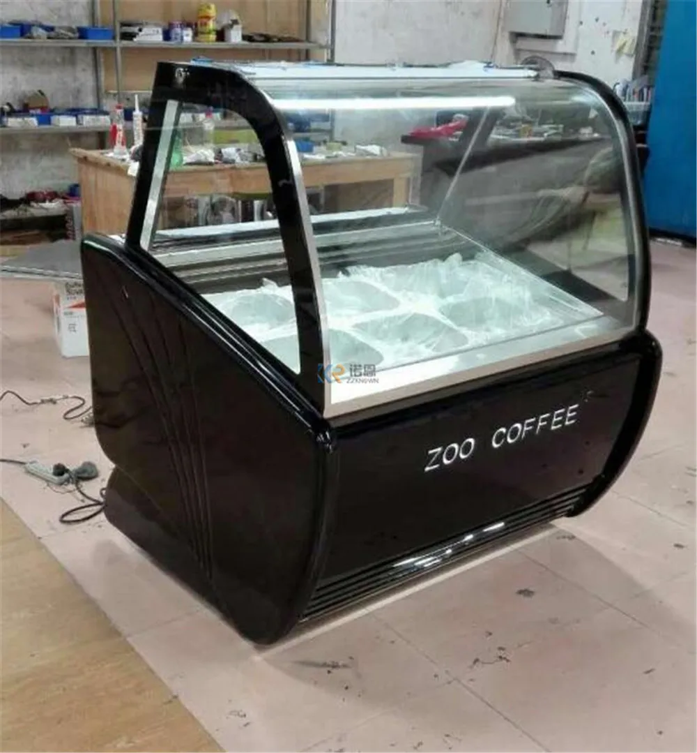 New Design 14 Trays Commercial Gelato Ice Cream Fridge Mini Chest Ice Cream Display Showcase Refrigerator Freezer - Image 4