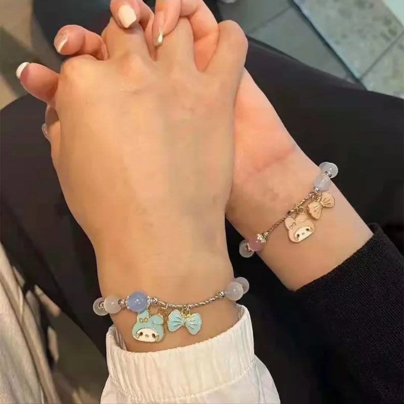 Sanrio Hello Kitty Bracelet Creative Kawaii Tassel Pendant Jewelry Beads  Exquisite Accessories Fashion Bracelet Girlfriend Gift