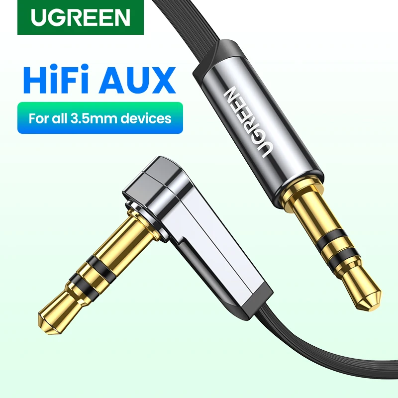 UGREEN 3.5mm Hang Vezeték hifi Segéd- jacket hogy jacket Vezeték 90 Fokszám lga szögben Kisegítő Telefonzsinór számára Lebegés IPhone IPod ipad tabletta