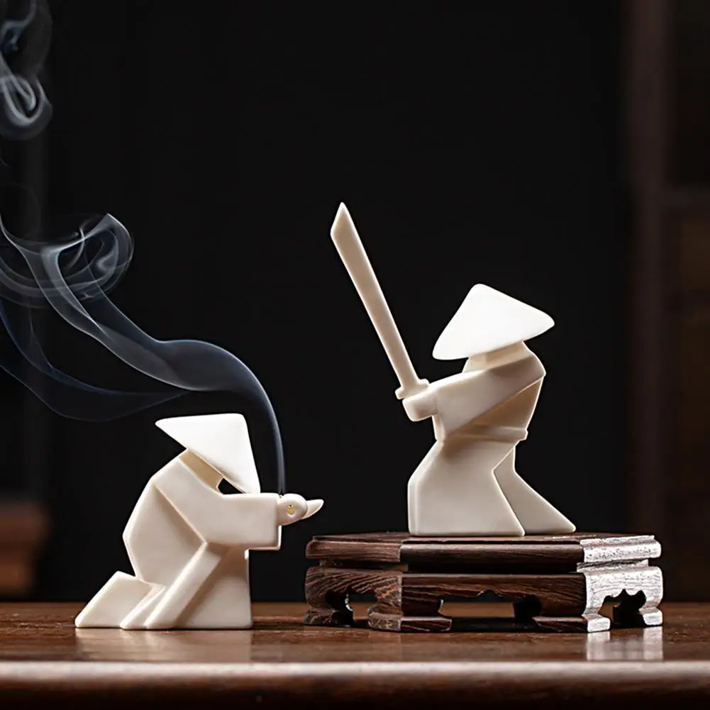 Samurai Incense Holder Unique White-Porcelain Incense Stick