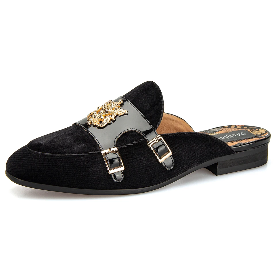 Men Black Open Sandals Slip-On Casual Footwear