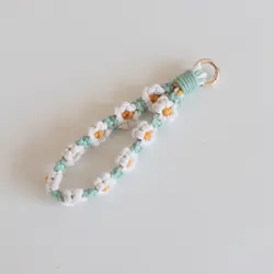 Korean Style Boho Phone Accessory Set: Rope Keyring, Wrist Lanyard, and Bag Pendant (D)