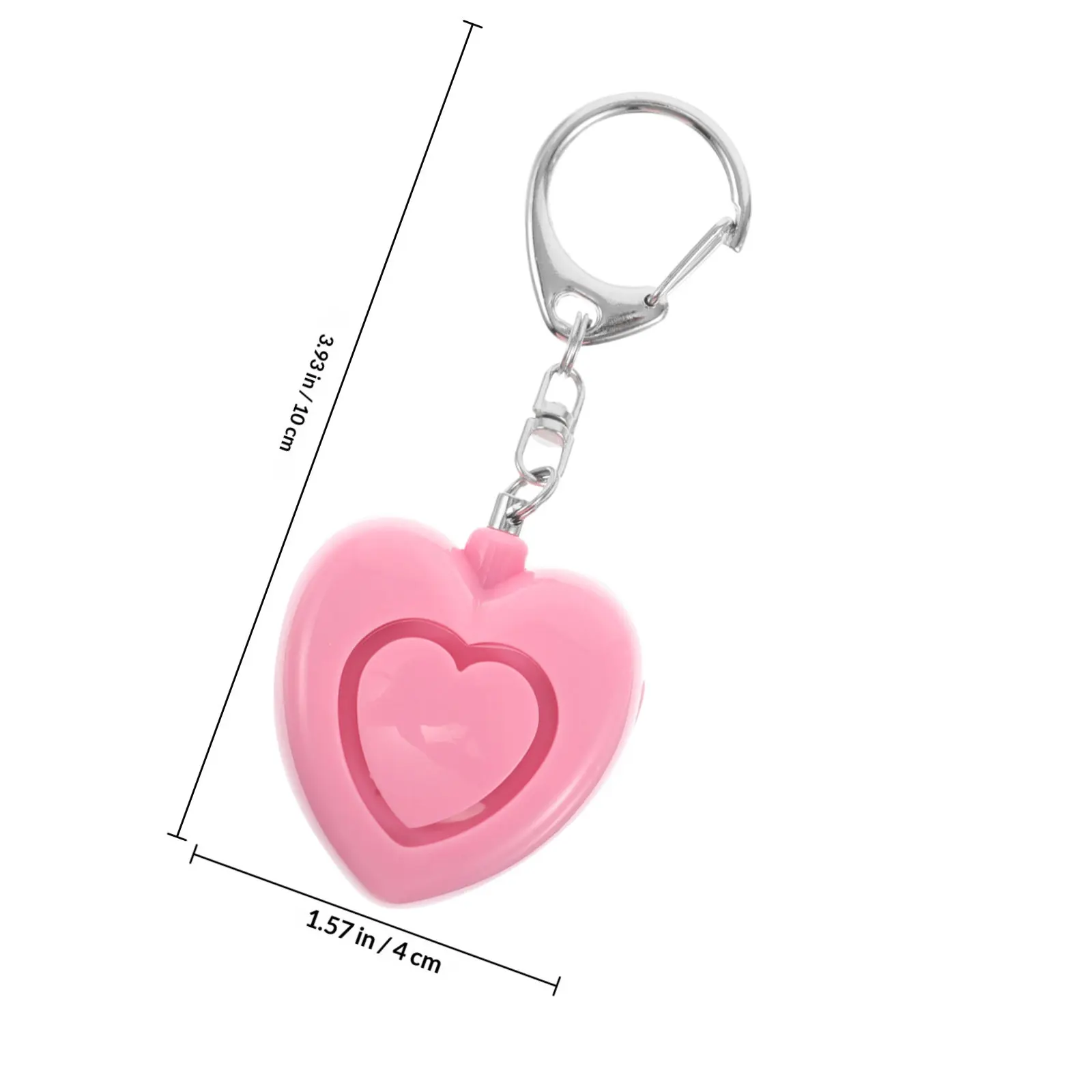 하트 모양의 개인 경보 LED 조명 여성 어린이를위한 높은 데시벨 130Db 비상 보안 장치 휴대용 키 체인 야외