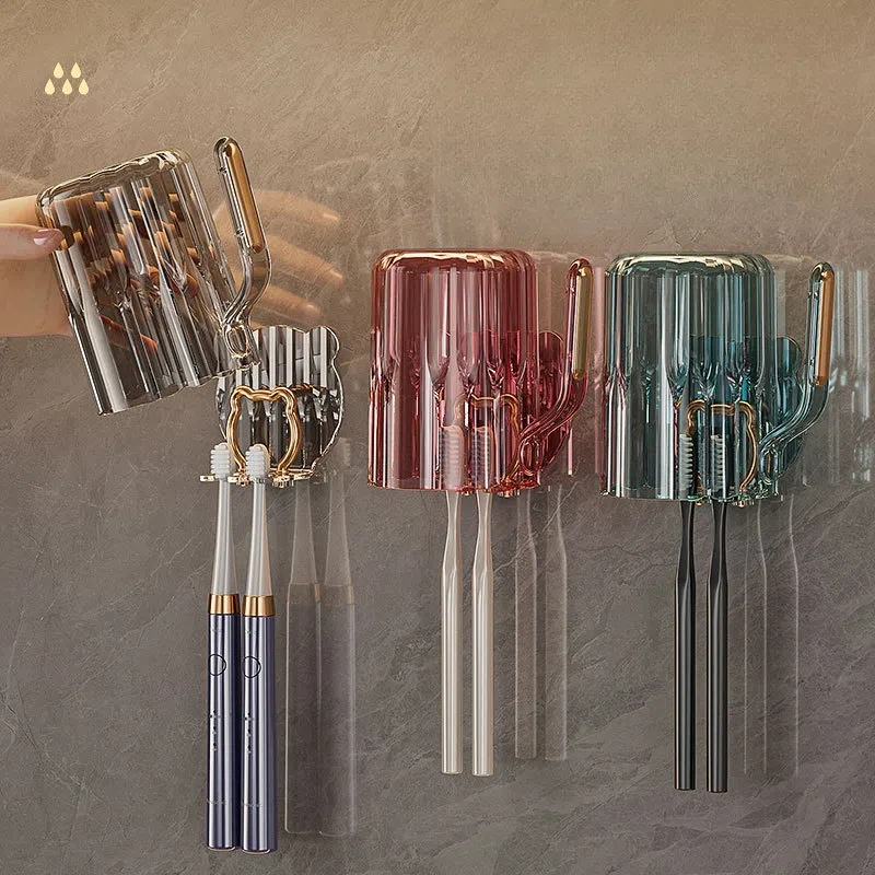 Gargle Cup With Handle Tooth Cup Home Use Set Toothbrush Cup Washing Tooth Mug High-Looking Simplicity Toothbrush Storage Rack