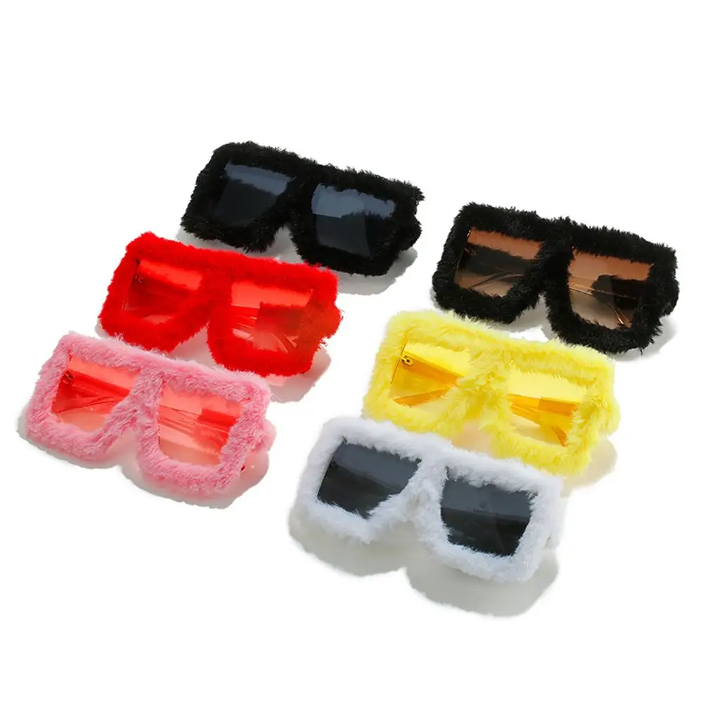 

Trendy UV400 Eyewear Ladies Shades Plush Sunglasses Soft Fur Punk Sun Glasses Ladies Sexy Shades