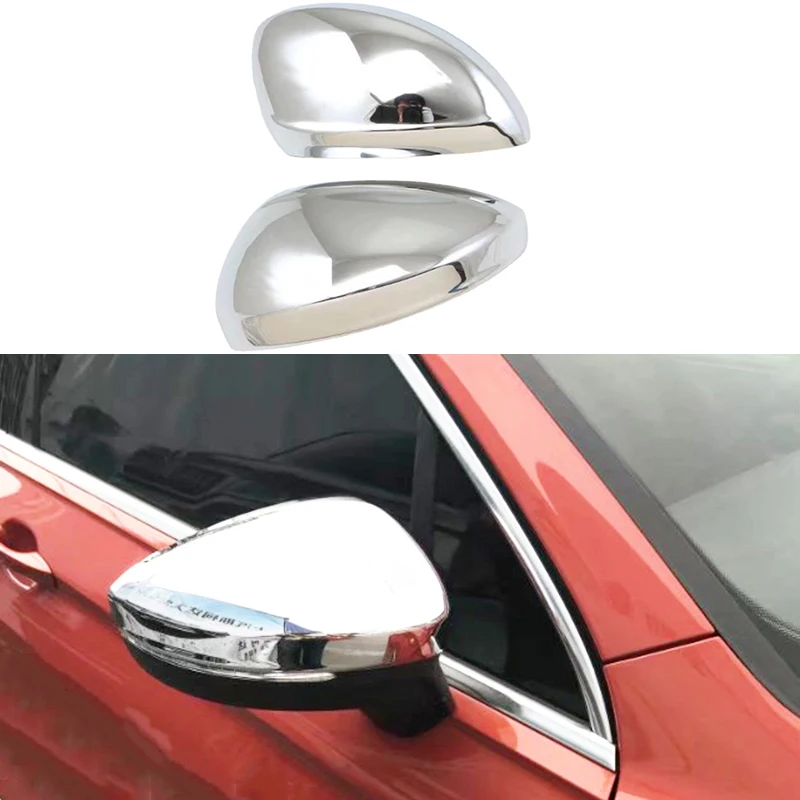 

For Volkswagen VW Tiguan 2017 2018 ABS Chrome Side Door Rearview Horn Mirror Cover Cap Sticker Trim