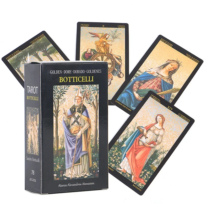 

NEW Golden Botticelli Tarot Cards Card Game Tarot Deck with Guidebook Board Game for Adult Family Oracle for Fate Divination