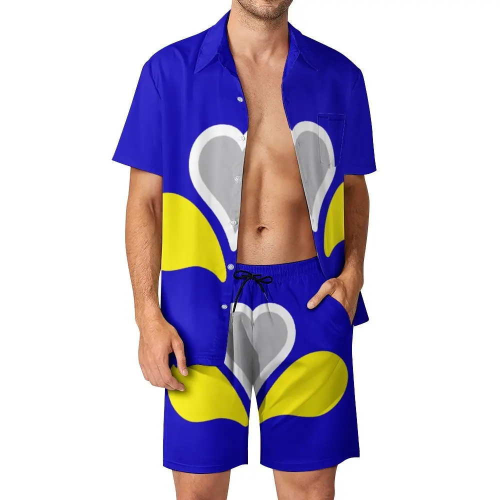 

Мужской пляжный костюм с флагом столицы Брюсселя, винтажный смешной костюм из двух предметов для отдыха, американский размер